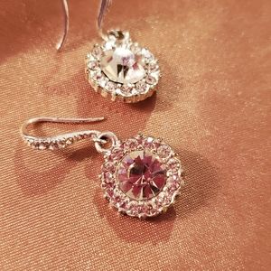Small crystal circle earrings